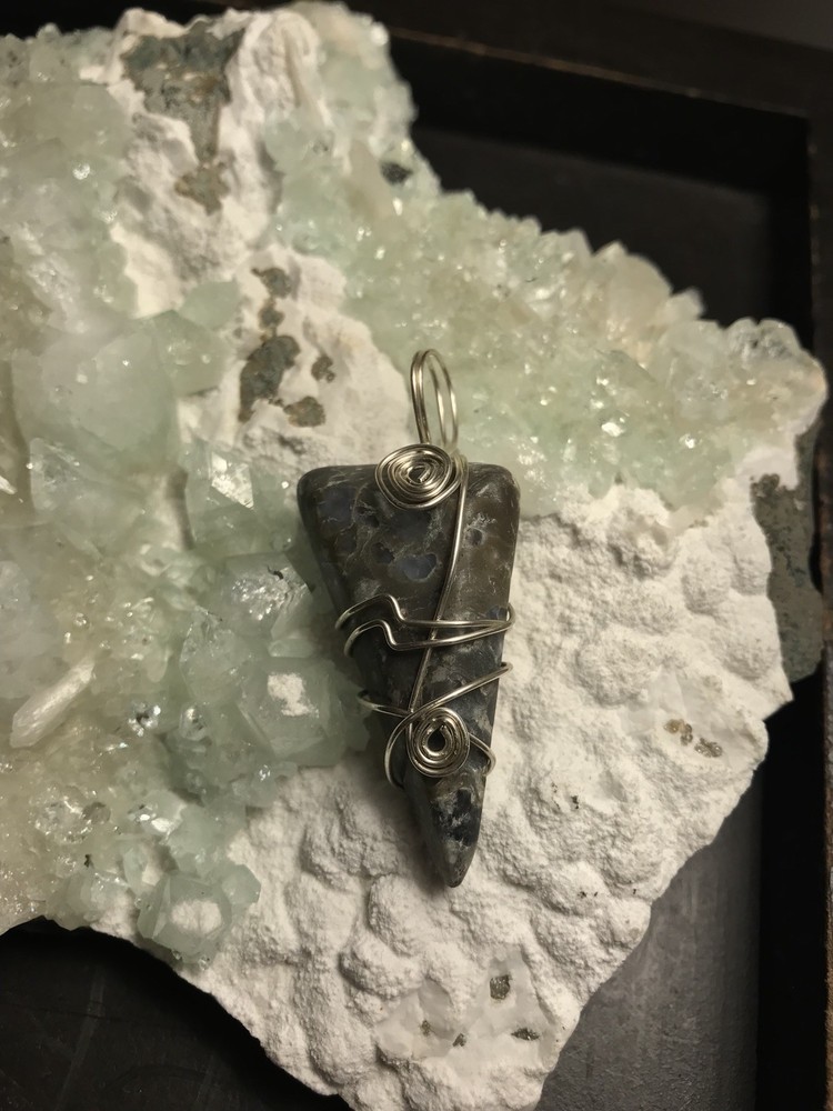 Natural Que Sera Sterling Silver Wrapped Pendant