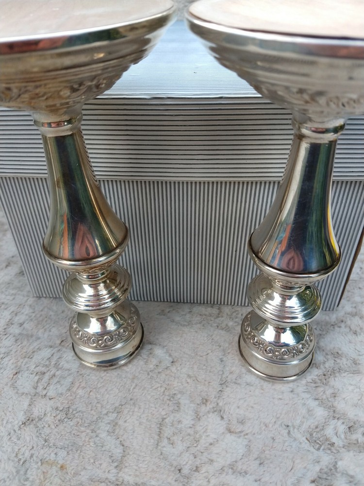 Stunning English Solid Silver Candlesticks Birm 1965 Nice Quality Condition