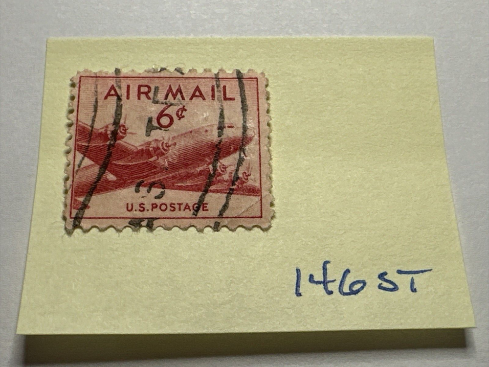 6 CENT DC-4 SKYMASTER AIR MAIL USED STAMP 146ST