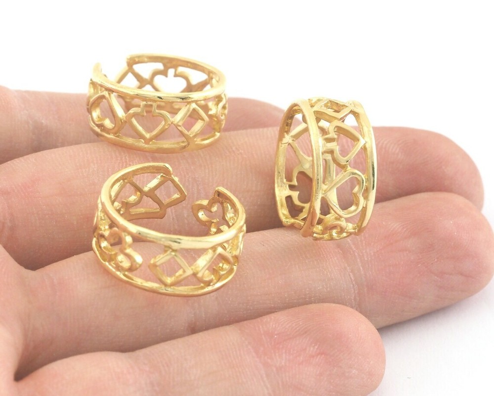 Adjustable Ring Gold Plated Brass (16.5mm 6US inner size ) 1694