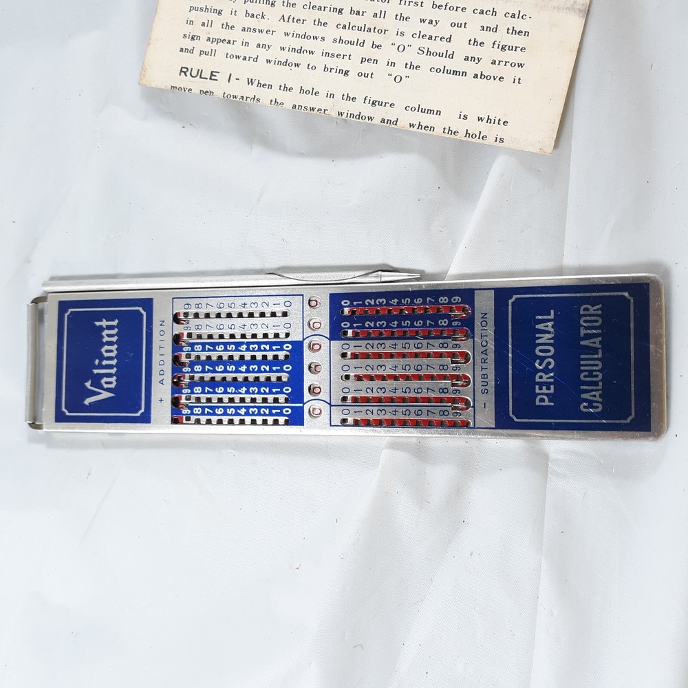 Valiant Personal Calculator 1950’s Vintage