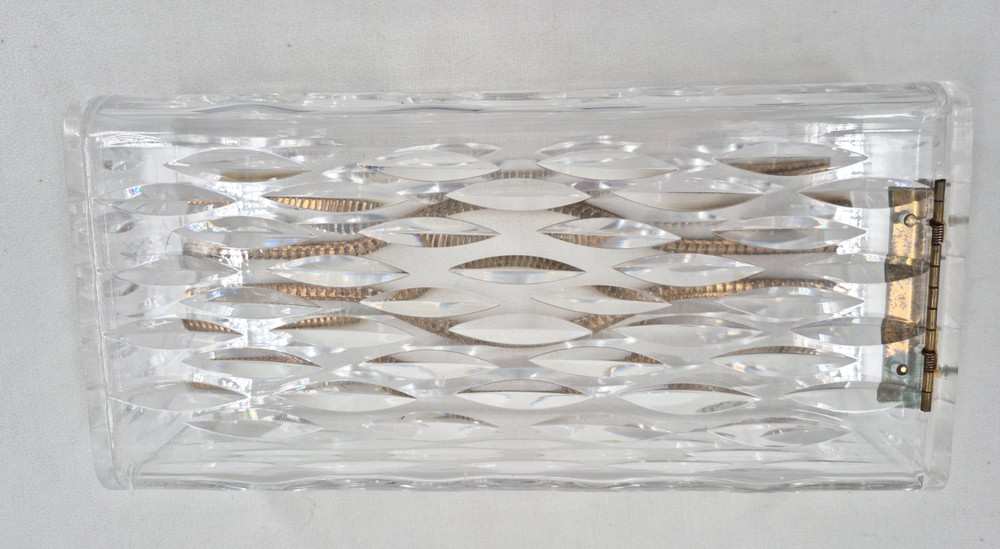 Vintage WILARDY Lucite & Brass Rectangular Tissue Box Holder/Cover