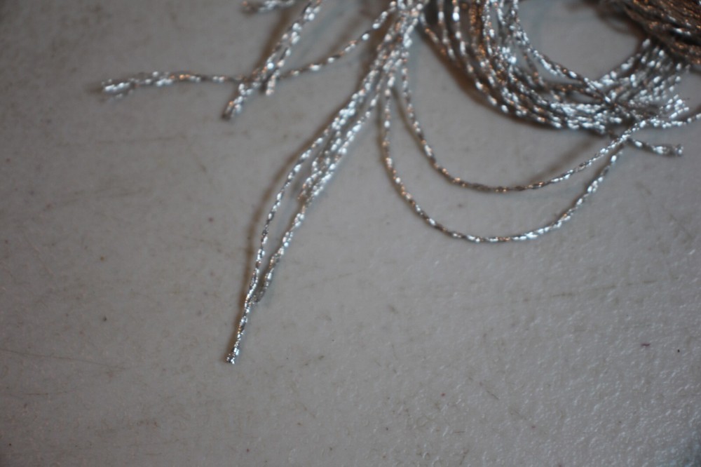 Metallic needlepoint Thread lot silver, gold, white multi large lot DMC, Braid
