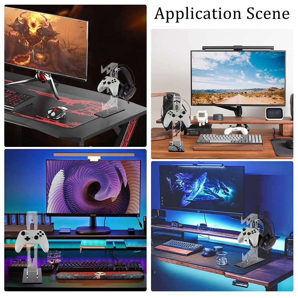 1set 3-Tier Transparent Acrylic Game Controller Display Stand Holders