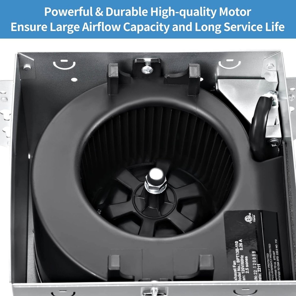 Efficient Bathroom Ventilation Fan 110 CFM - Low Noise & Durable Design