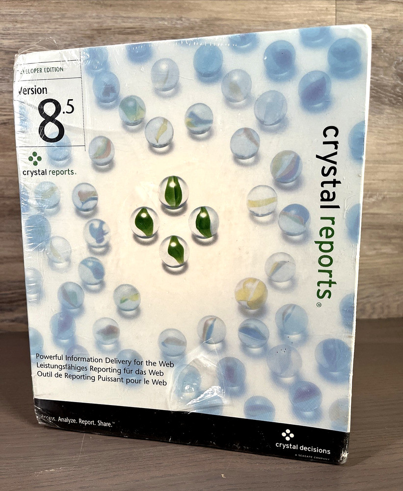 Crystal Reports 8.5 Developer Edition Windows New Factory Sealed Box