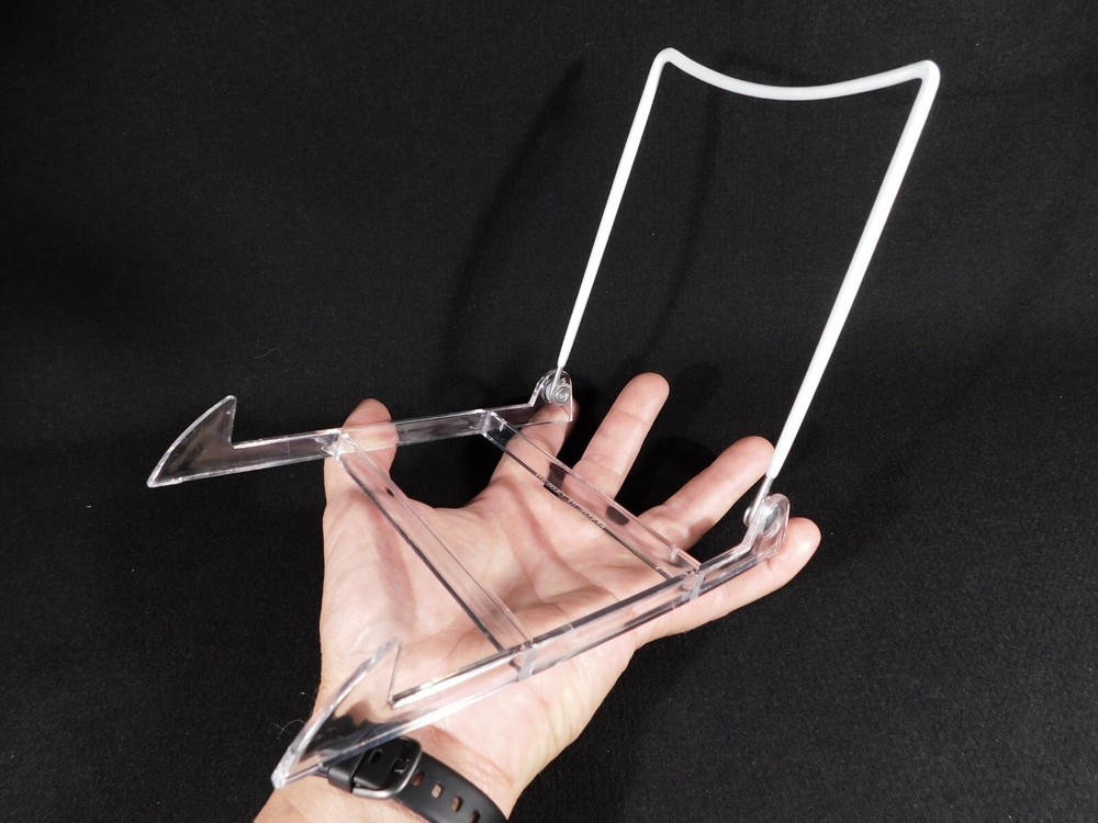 Easel Display Stand Large Size Adjustable Clear Acrylic White Back