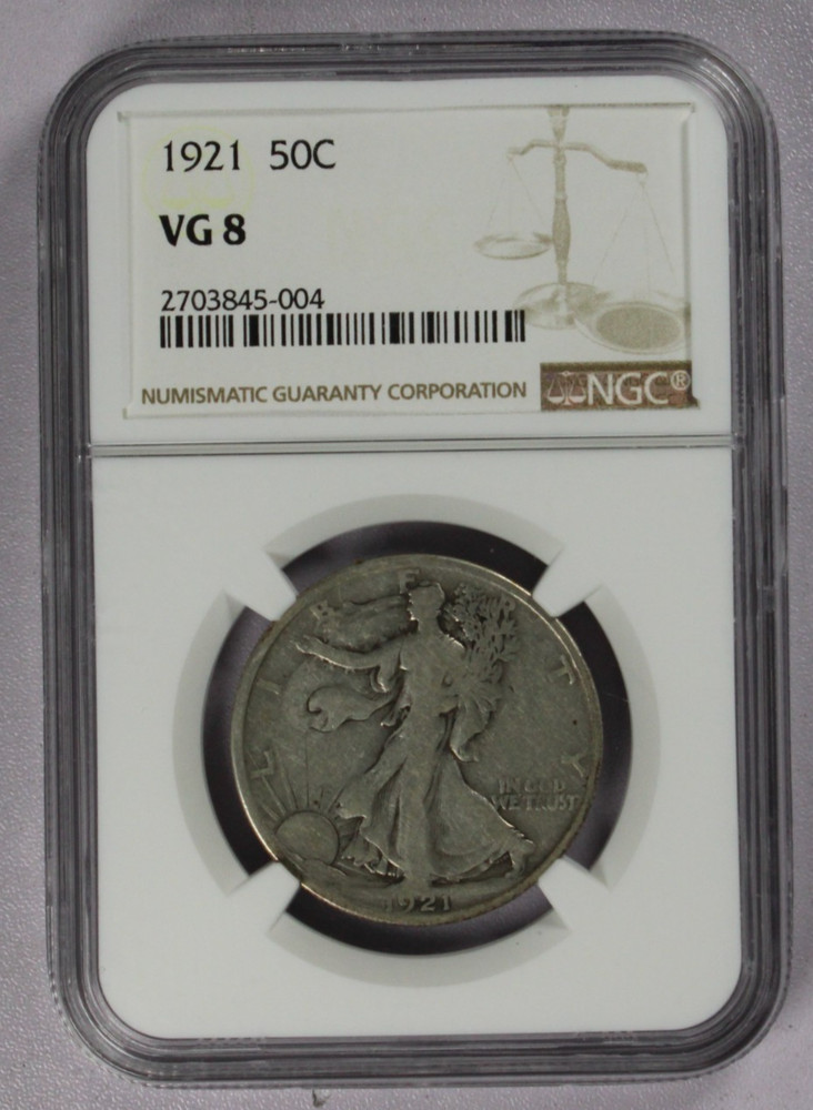 1921 Walking Liberty Silver Half Dollar 50C NGC VG 8