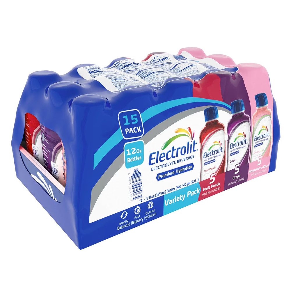 Electrolit Premium Hydration Variety Pack - 12 oz Bottles (15 Pack)