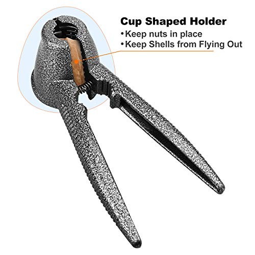 Nutcracker Pecan Nut Cracker Walnut Cracker with Non-slip Handle Grey Handle