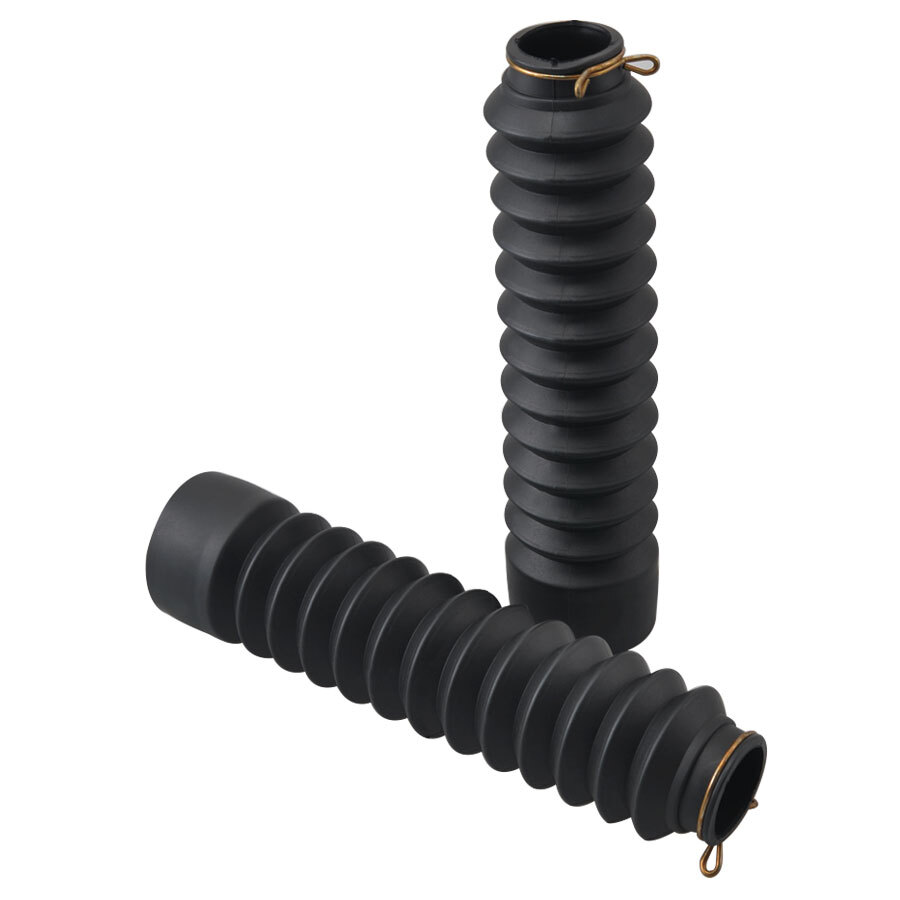 2Pcs Universal Front Rubber Fork Boots Shock Absorber Protector Dust Cover Black