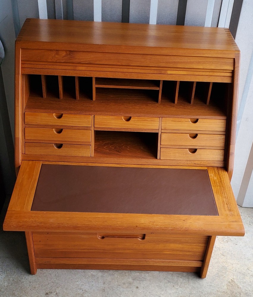 Danish Modern Roll Top Desk Langeskov Mobelfabrik