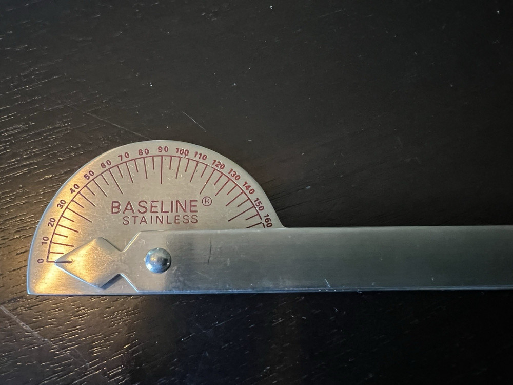 Baseline Stainless Protractor 0 - 180 Vintage