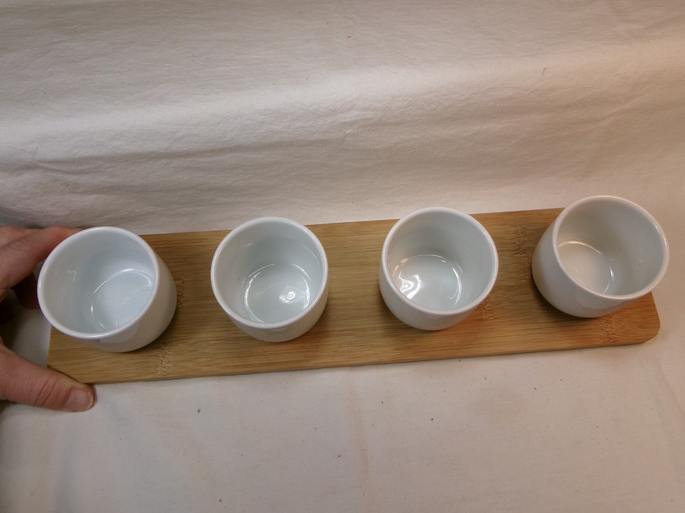 Pier 1 Tasting Party Sampler 5 Piece Set ~ 4 Cups & 1 Serving Board