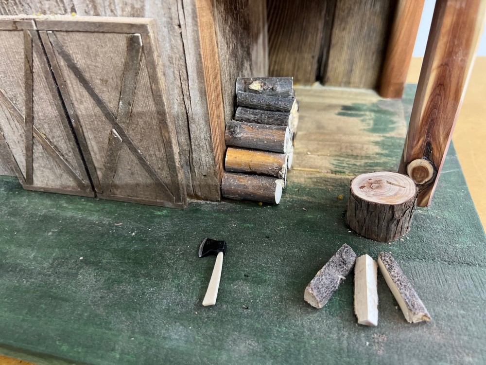 Handcrafted Rustic Barn Birdhouse with Tractor