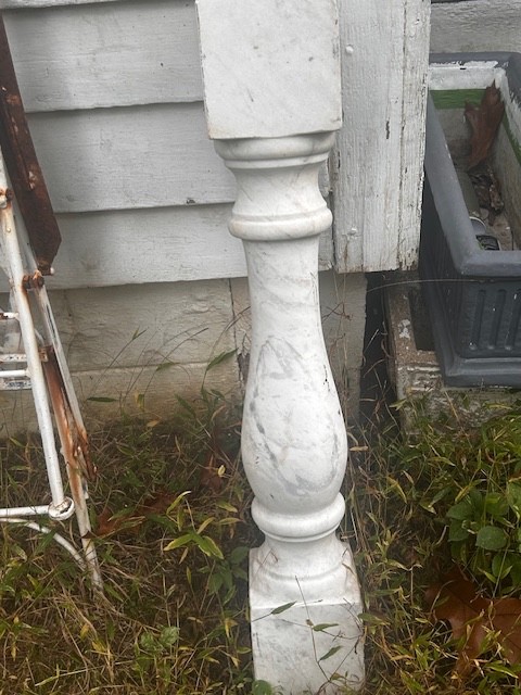 Anitque White Marble Balster/Spindle from a Railing.36"