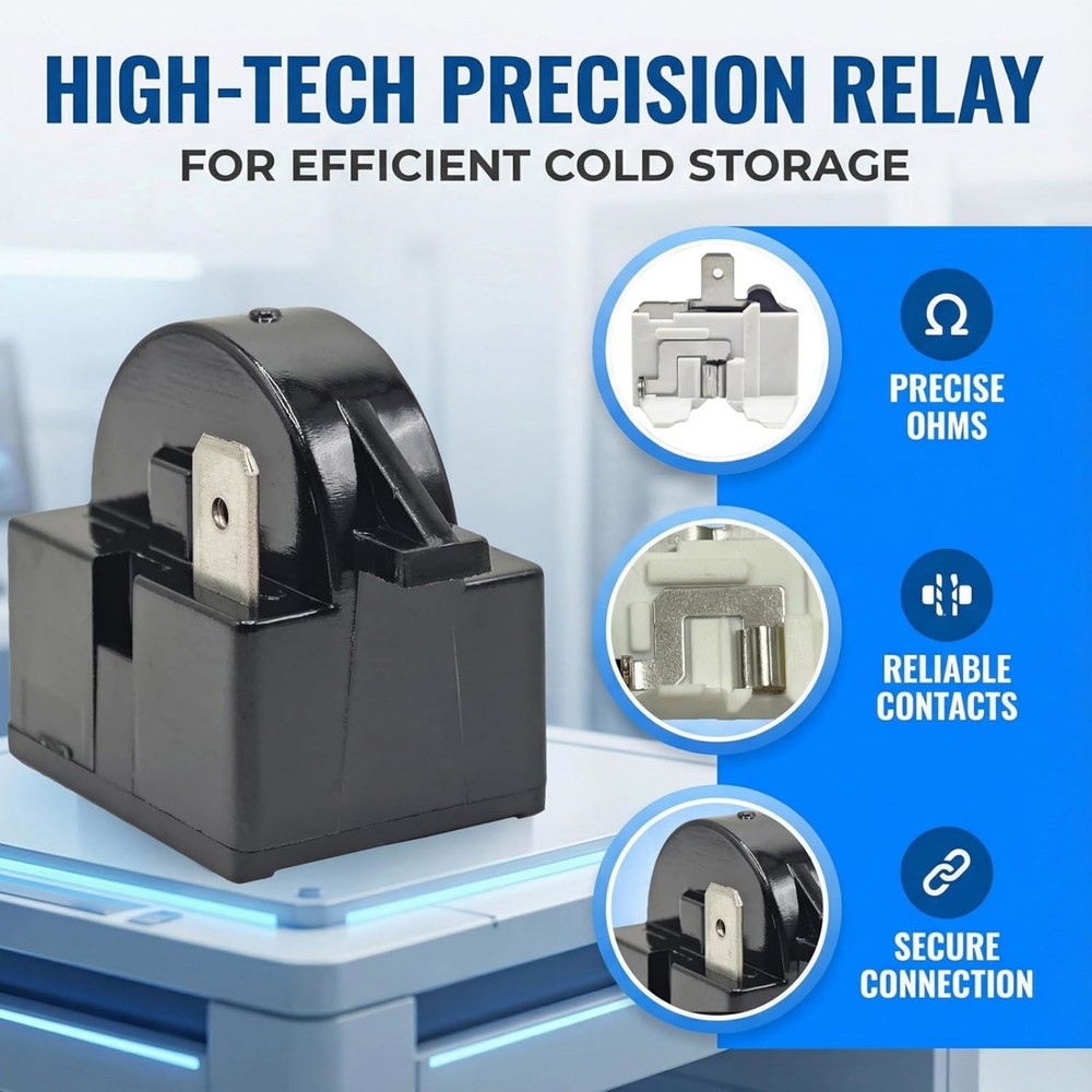 Refrigerator Compressor Starter Kit 1 Pin 4.7 Ohm With Overload Protector Relay