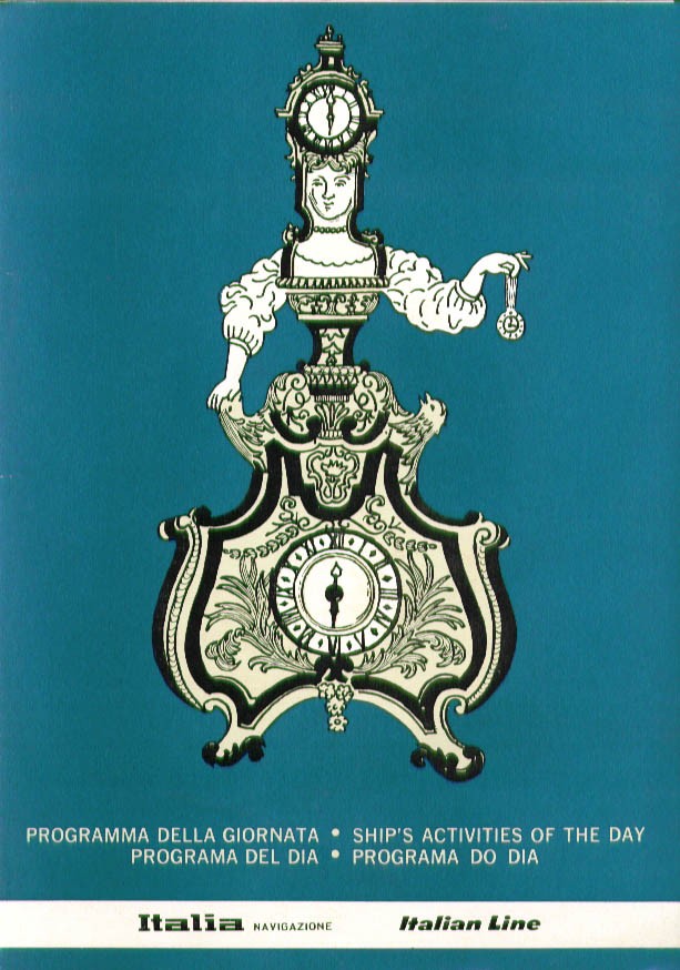 Italian Line SS Michelangelo Day's Program 1973