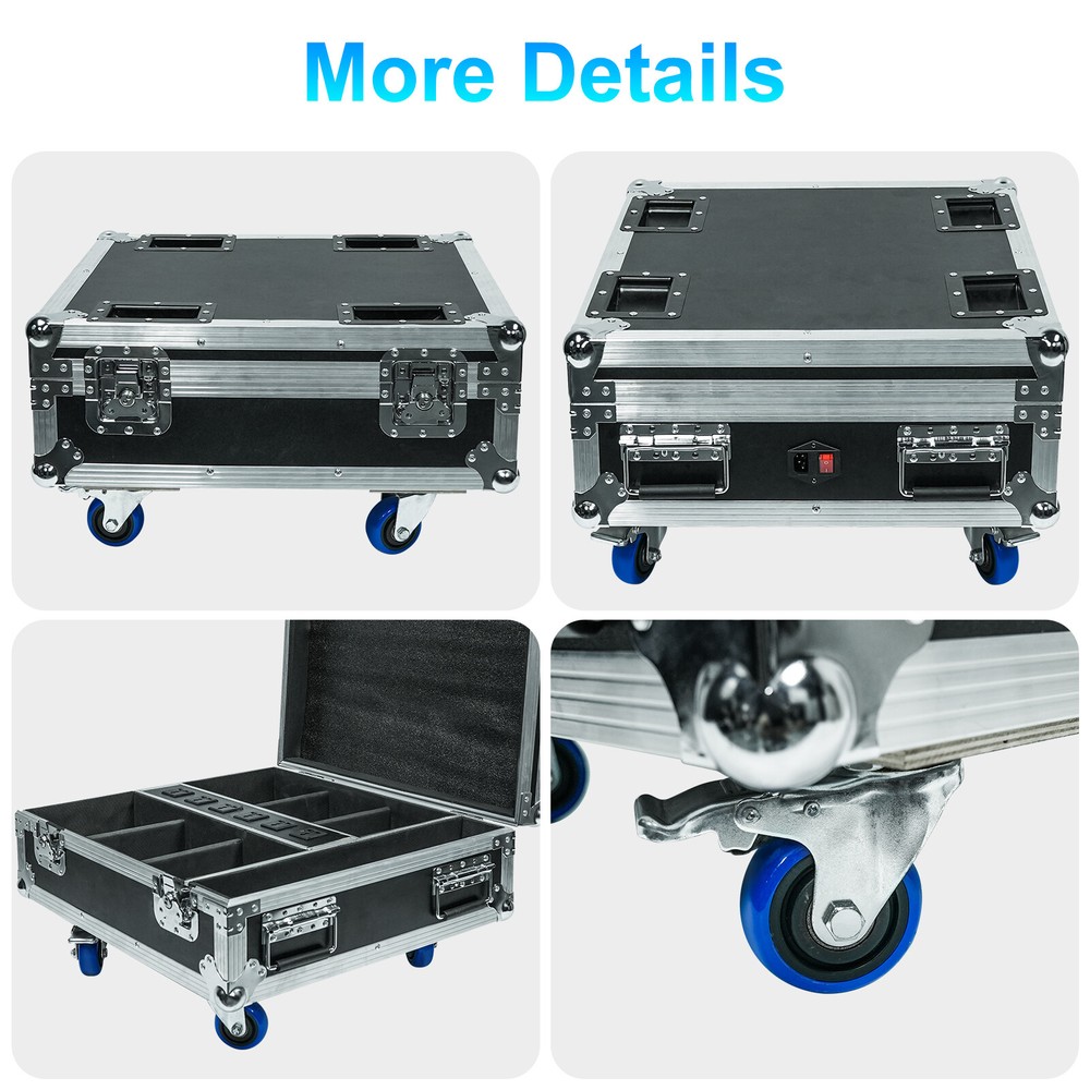 6pcs Par Light Rechargeable Flight Case Stage Light Flight Case with Wheels