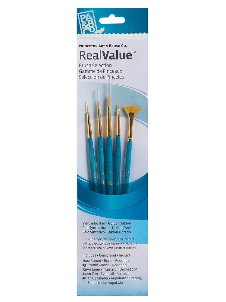 Princeton Real Value Series Light Blue Short Handled Brush Sets