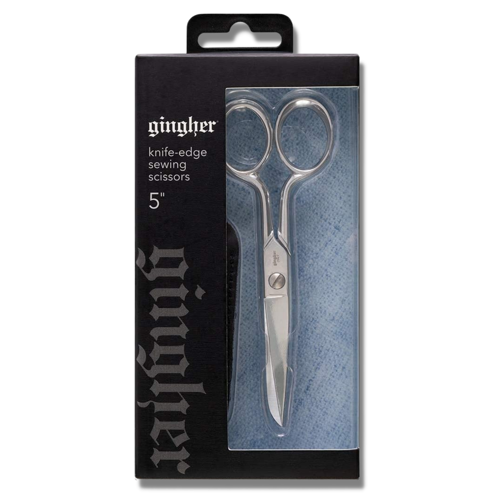 Gingher 5" Sewing Scissors - Knife-Edge Blades, Durable, Craft Scissors