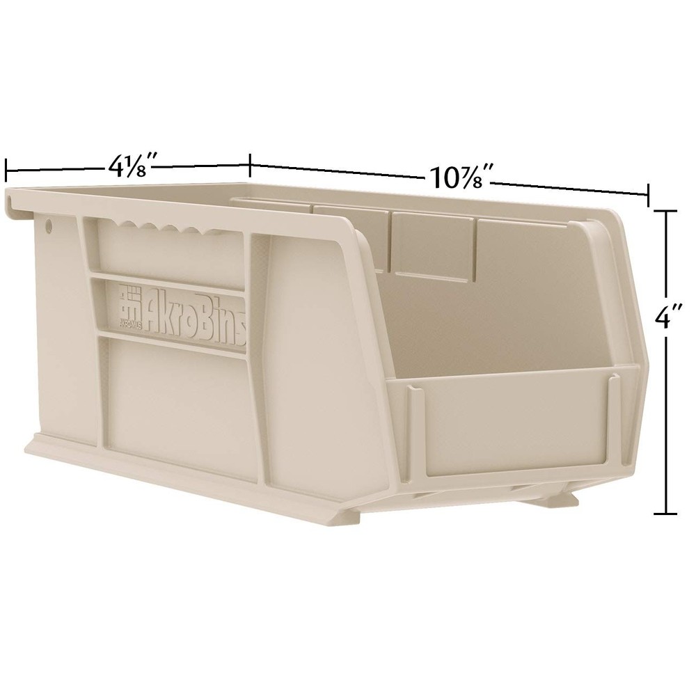 30224 AkroBins Plastic Storage Bins, Space-Saving Stackable Bins for Garage, Pan