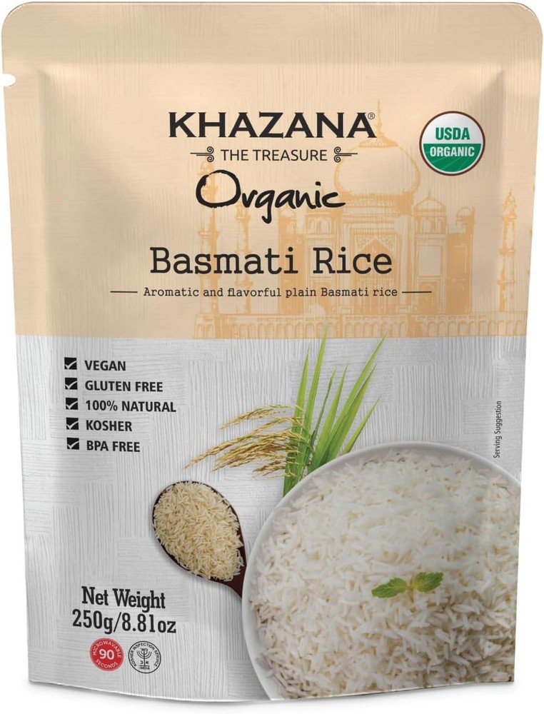 Organic Basmati Rice - Ready to Heat (, ) - Authentic, Aromatic &