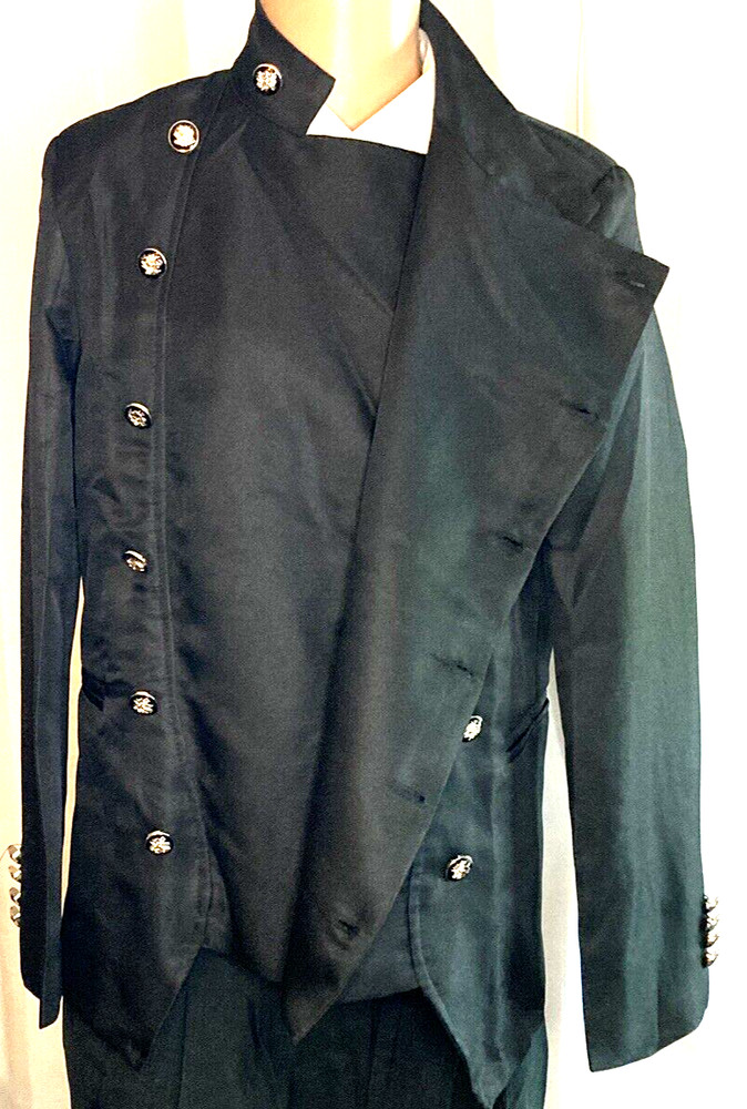NEW without tags, Black double breasted, silver buttons, top for goth costume,