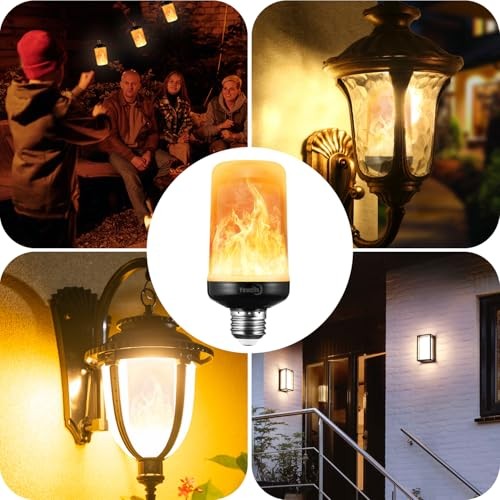 Flame Light Bulbs 4 Modes Flickering Light Bulbs E26 Bulb for 2 Pack-yellow-e26