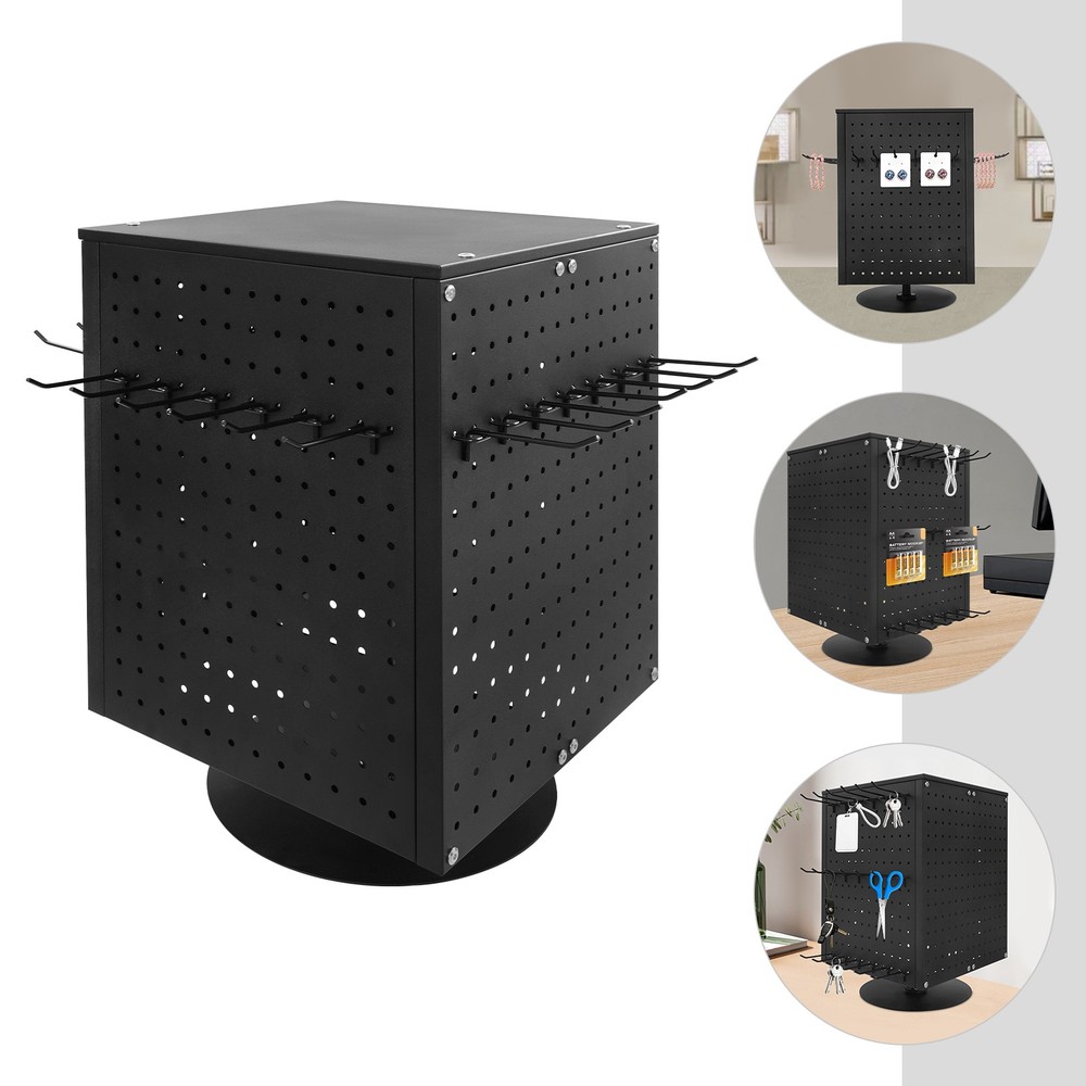 Pegboard Rotating Display Stand 4 Sided Spinning Peg Board Display Peg Board