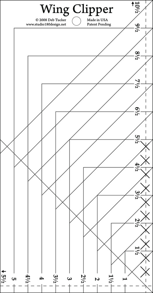 Studio 180 Design - Wing Clipper I Quilting Template Ruler DT07