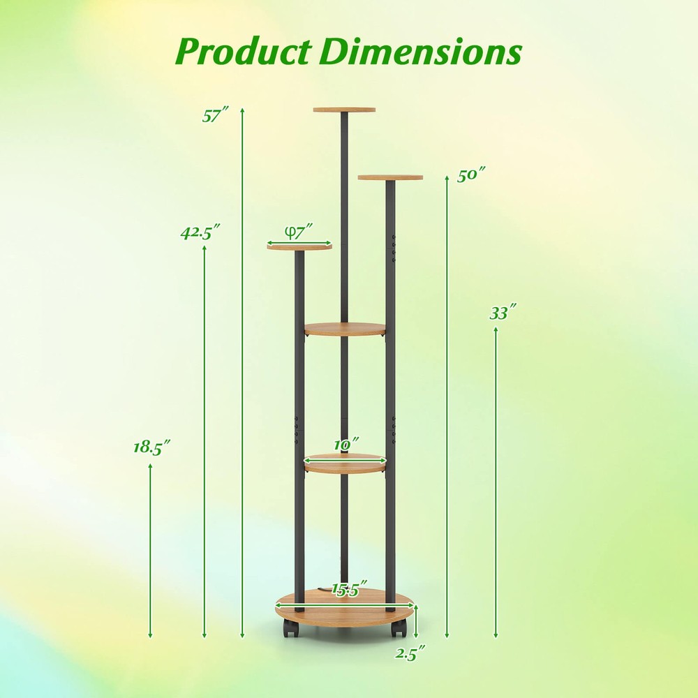 6-tier Plant Stand w/RGB Light Adjustable Lighting Modes Remote APP Control