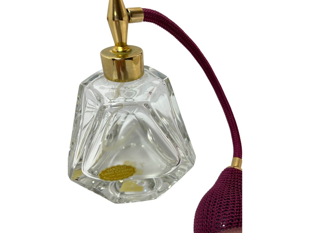 Scent Perfume Bottle Atomizer Handcut Lead Crystal Empty West Germany