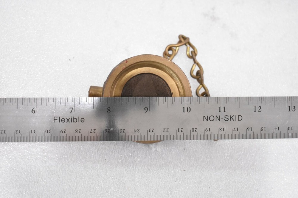 BRASS FIRE HYDRANT CAP 2" WITH 8" LONG CHAIN