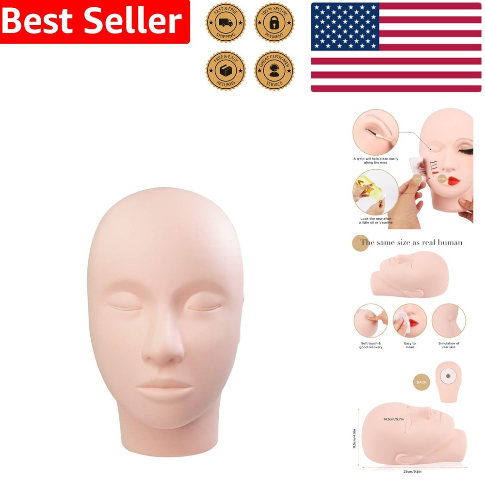 Soft-Touch Rubber Lash Practice Head - Durable & Multi-Use for Makeup Experts