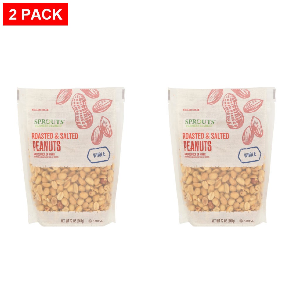 2 Pack - Sprouts Roasted Salted Peanuts 12 oz