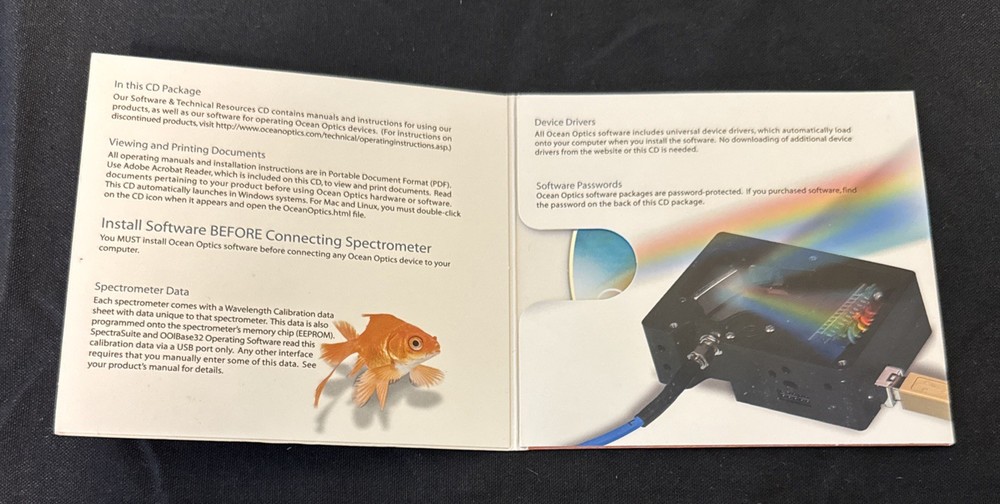 Ocean Optics Spectrometer Software & Technical Resources CD