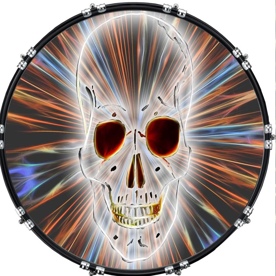 20" Custom Bass Kick Drum Front Head Graphic Graphical Skull Effect