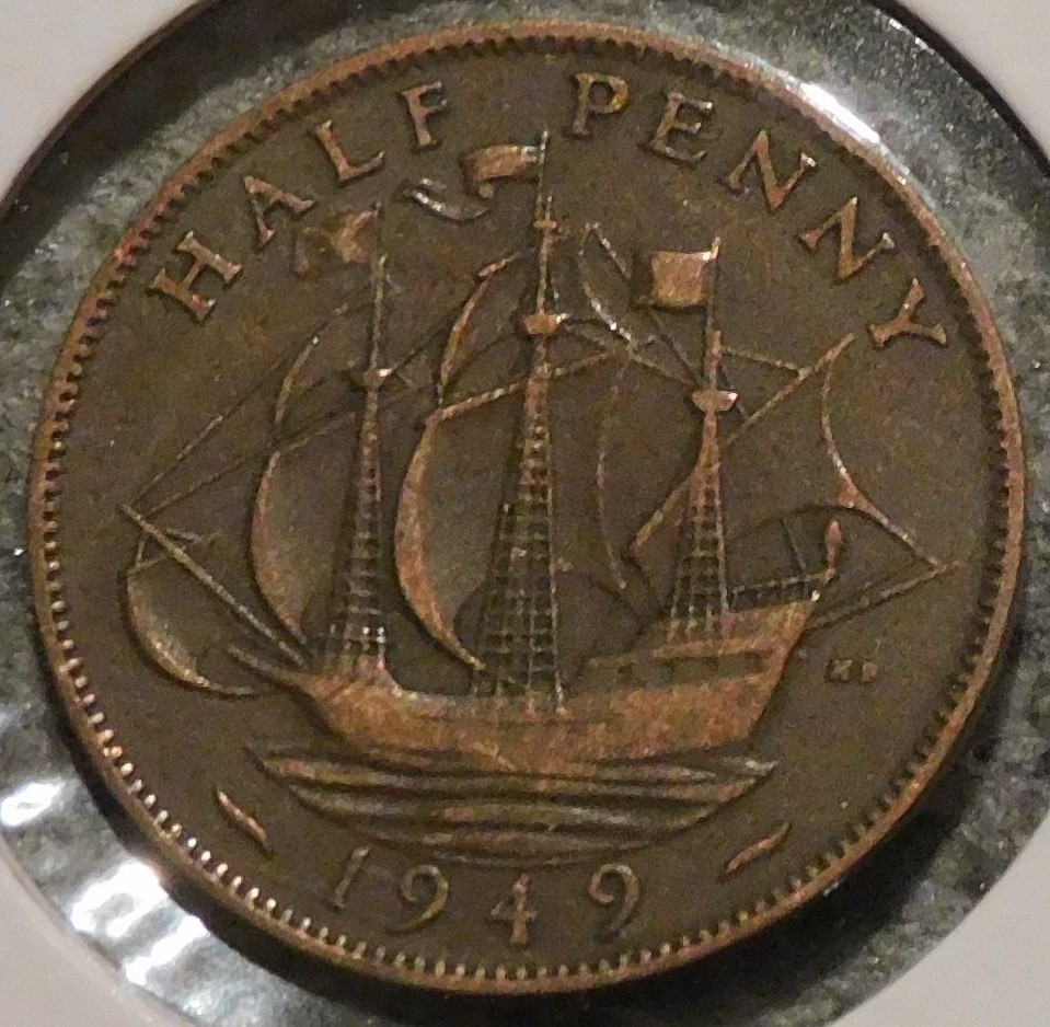 British Half Penny - 1949 - King George VI