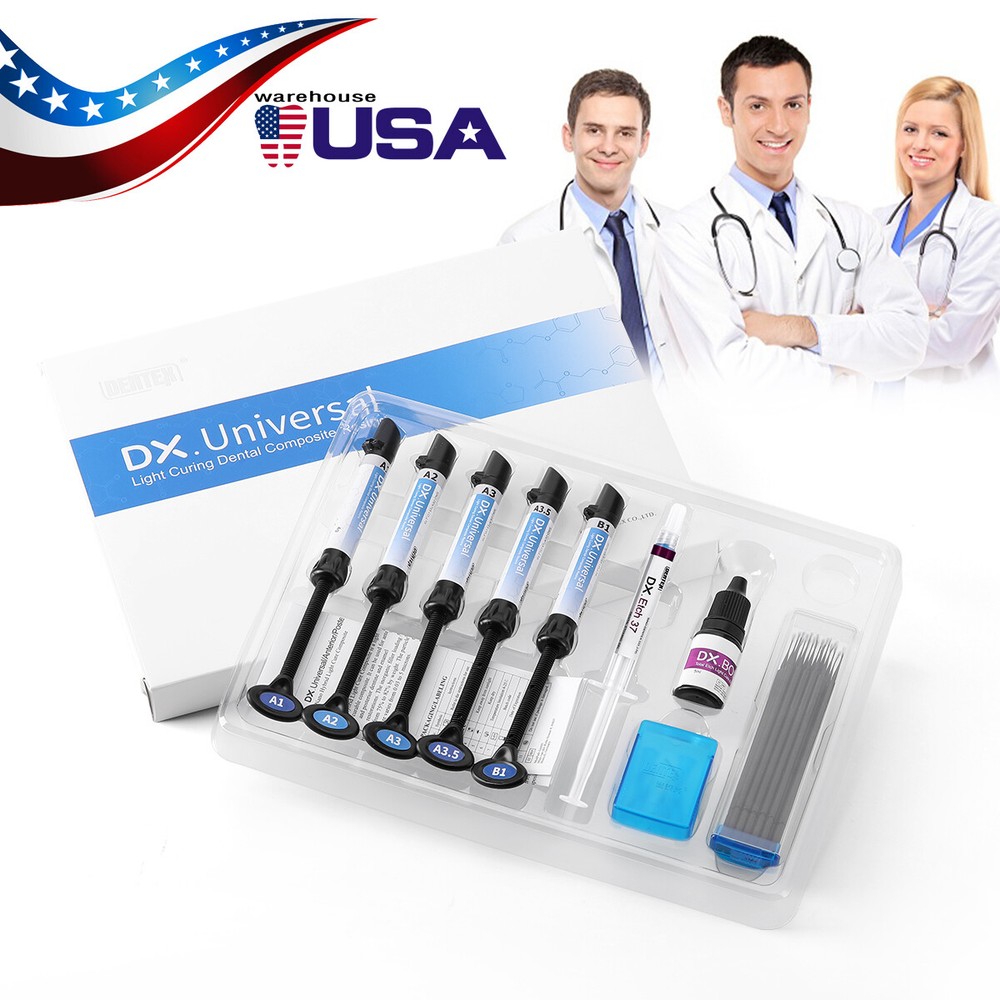 Dental Orthodontic Light Cure Composite adhesive kit bonding Bracket Blue Glue