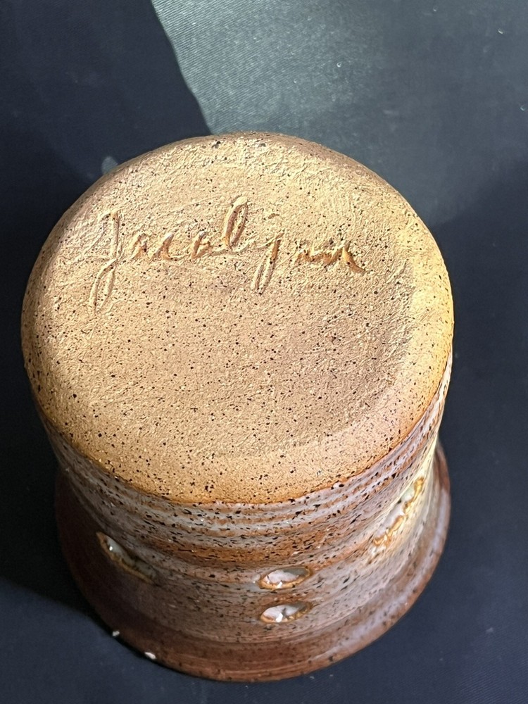 STONEWARE POTTARY VOTIVE STUDIO SIGNED 3.5”