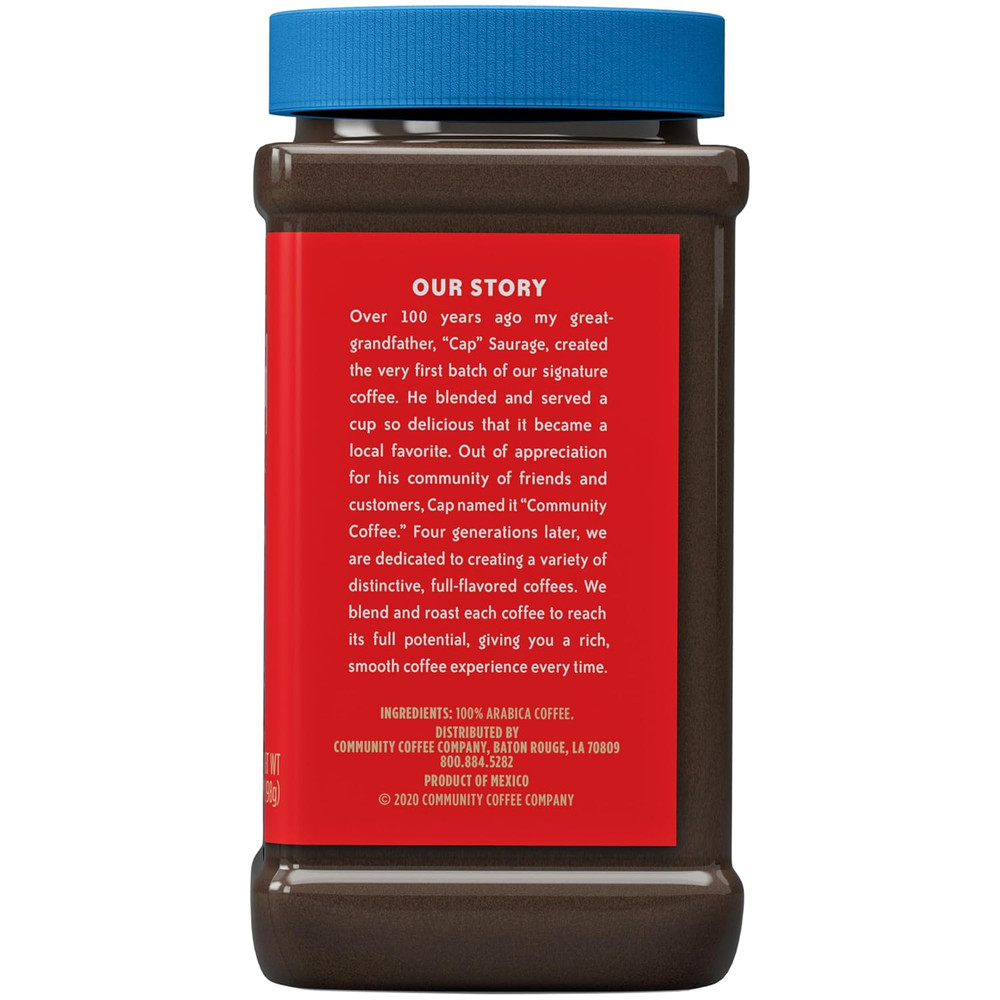 Community Coffee Breakfast Blend Instant Coffee, Medium Roast, 7 Oz Jar