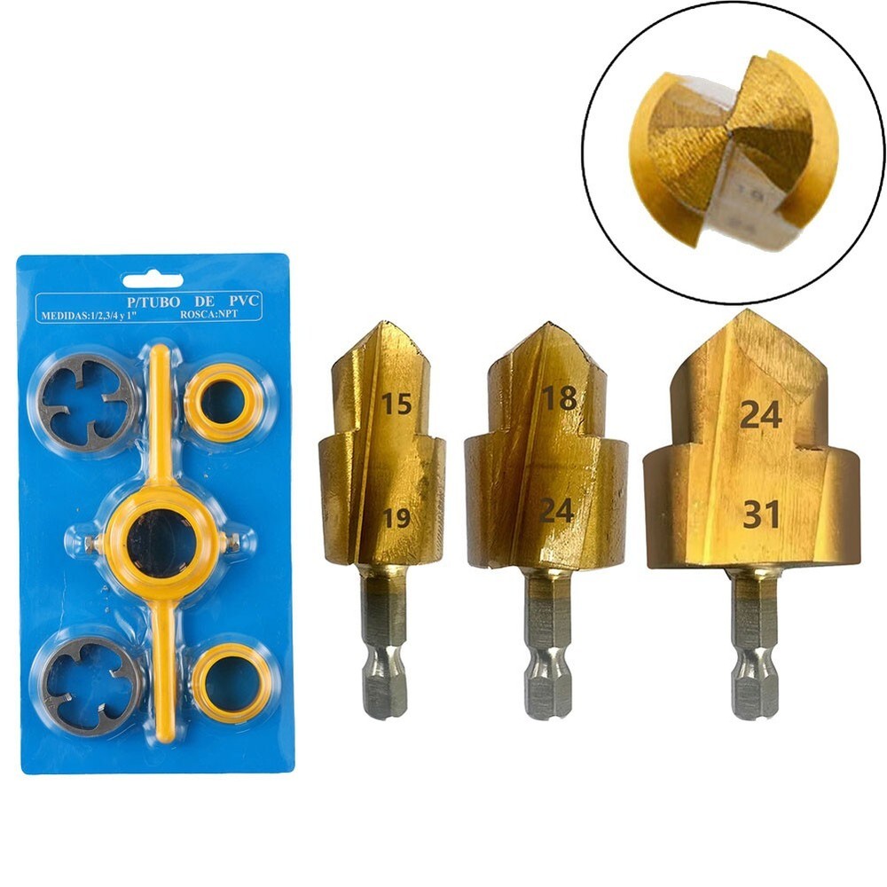 PPR Riser, Step Drill Bit, PVC Thread Making Size Plastic Pipe Thread Hand Tools
