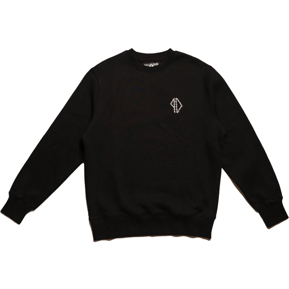 Pissdrunx Barbed Logo Black Crew Sweatshirt