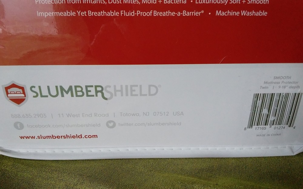 SlumberShield Smooth Soft Hypoallergenic Mattress Protector Twin