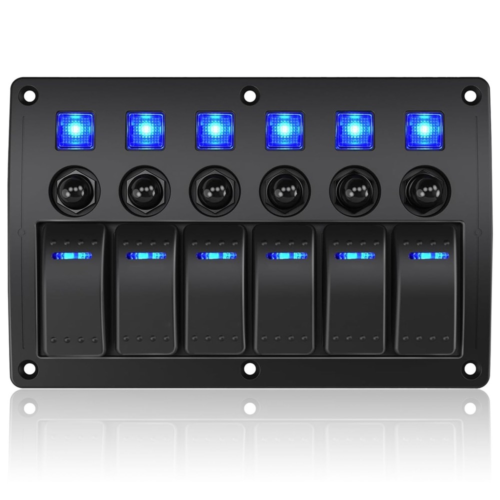 GGTA Marine Switch Panel Waterproof,Boat Switch Panel with Breakers,12V/24vol...