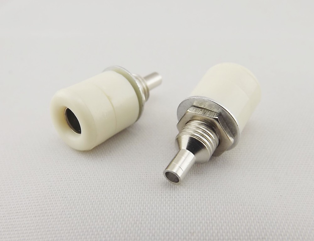 10x Amplifier Terminal Binding Post 4mm Banana Jack Panel Mount Connector White
