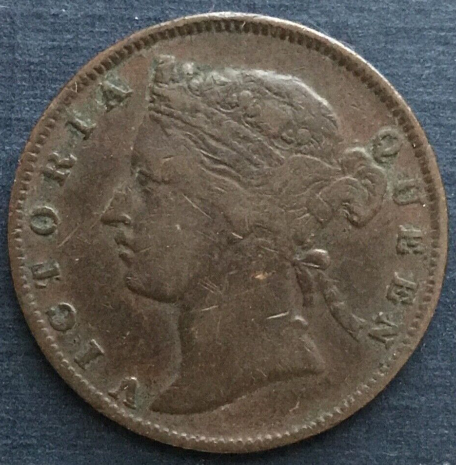 🇲🇾🇲🇾 1883 STRAITS SETTLEMENTS 1/2 CENT COIN 🇲🇾🇲🇾