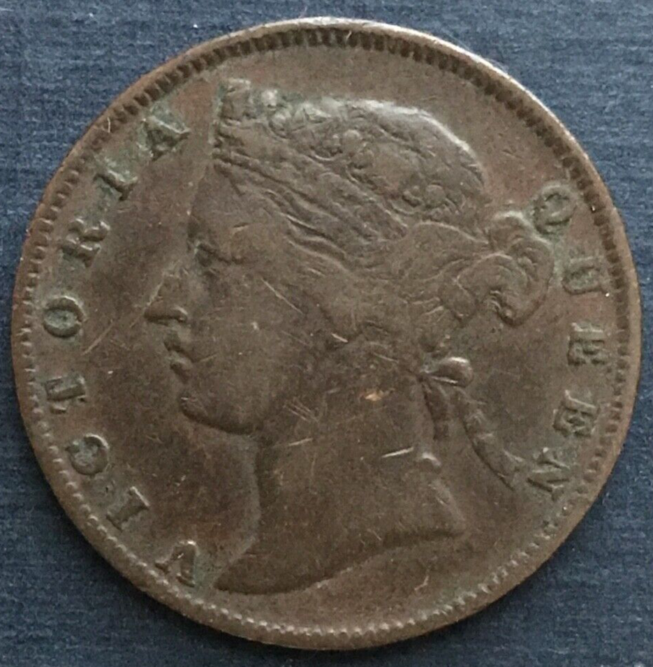 🇲🇾🇲🇾 1883 STRAITS SETTLEMENTS 1/2 CENT COIN 🇲🇾🇲🇾