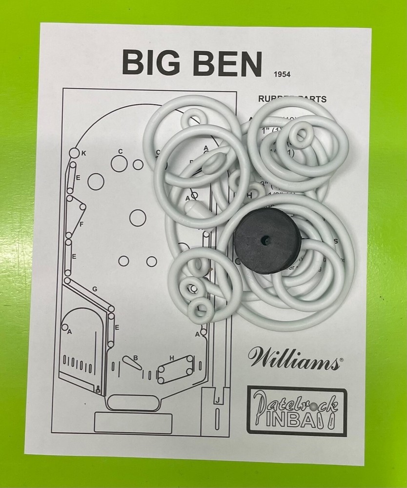 1954 Williams Big Ben Pinball Machine Rubber Ring Kit